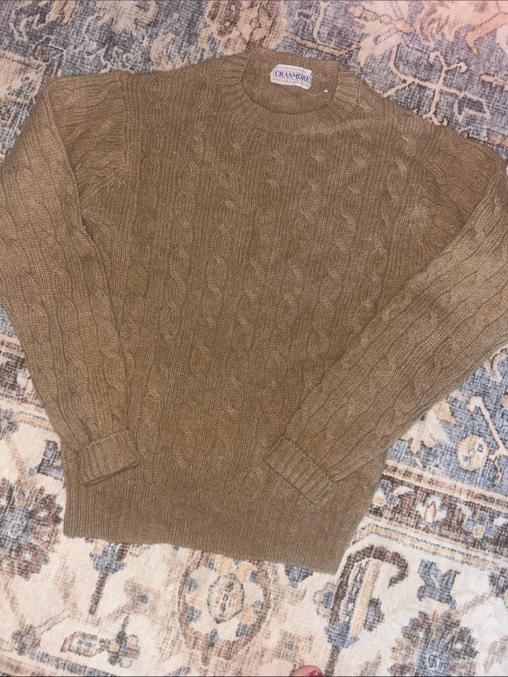 Vintage Cranmore size med  Cable Knit Sweater - Tan